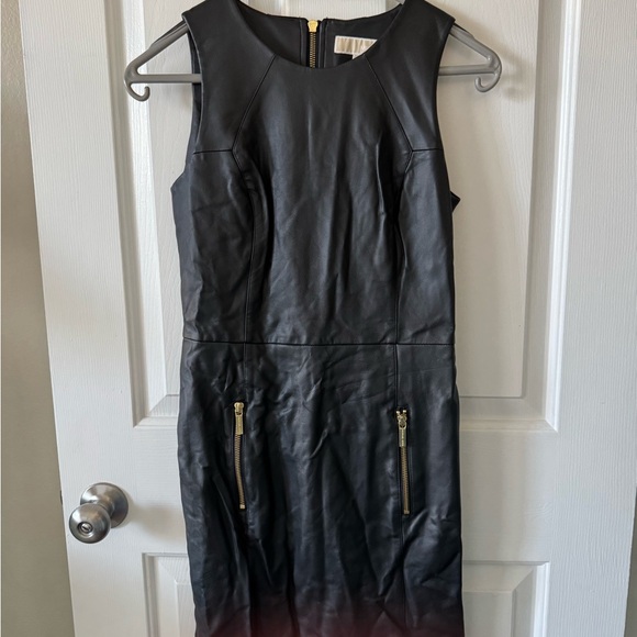 NWOT Michael Kors Faux leather Dress, 0, Black, Sleeveless, Back Zip, Pockets… - Picture 8 of 10